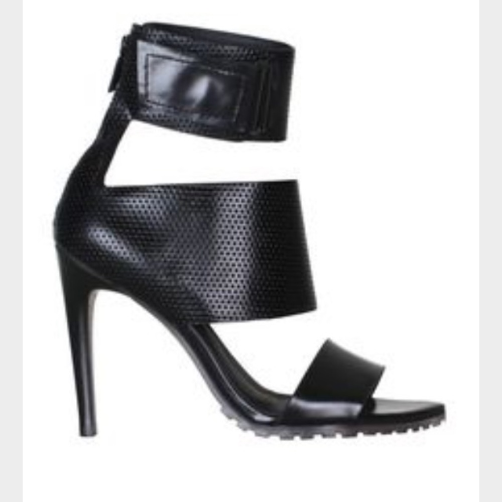 Tibi New York Evie black ankle strap heels