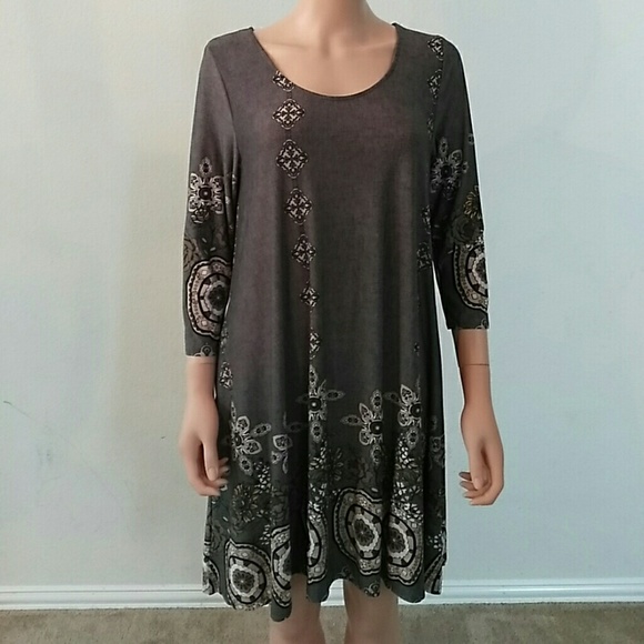 3/4 Sleeve Swing Dress with pockets
