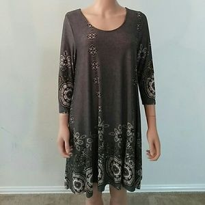 3/4 Sleeve Swing Dress with pockets
