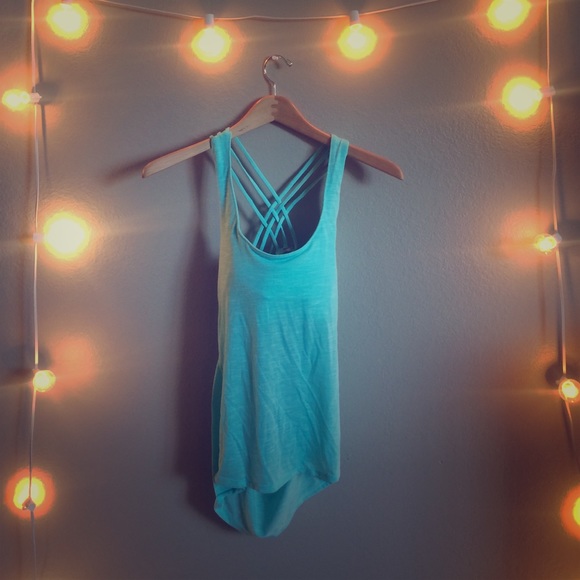 Light Aqua Backless Workout Tank