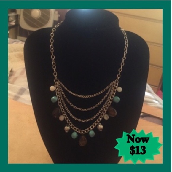🚨JUST REDUCED🚨  4 Tier Stone Necklace &Bracelet - Picture 1 of 4