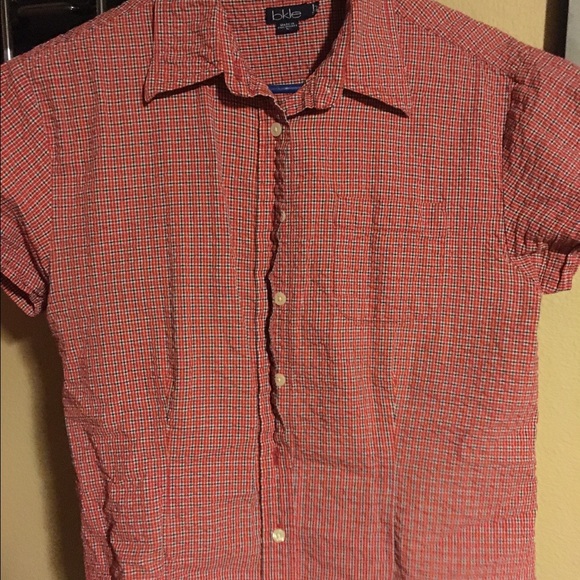 Cute plaid buckle shirt sorry for wrinkles- cute!