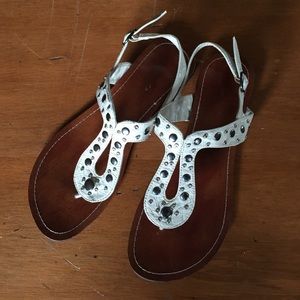 Cream studded sandals