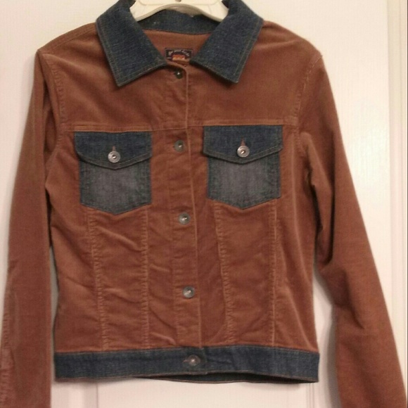 Comfy Brown Denim & Corduroy Jacket. Size Small