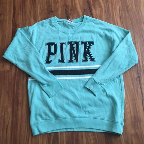 Victoria's Secret PINK teal Campus Sweater