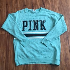 Victoria's Secret PINK teal Campus Sweater