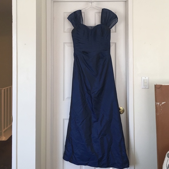 Beautiful Corseted FloorLength Midnight Blue Dress