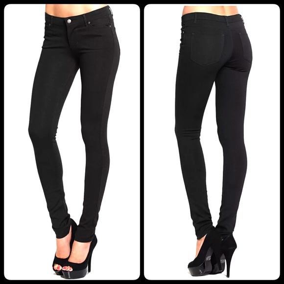 Black Knit Jeggings! NEW! - Picture 2 of 3