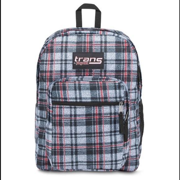 NWT Jansport Supermax Backpack Grey/Red Plaid