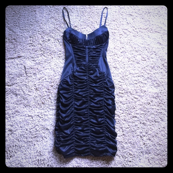 Bebe black satin dress