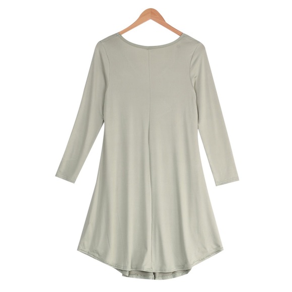 Sage Green Fall Flowy Dress 🍂🍁🍃 - Picture 3 of 4