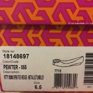 Tory burch open toe wedge