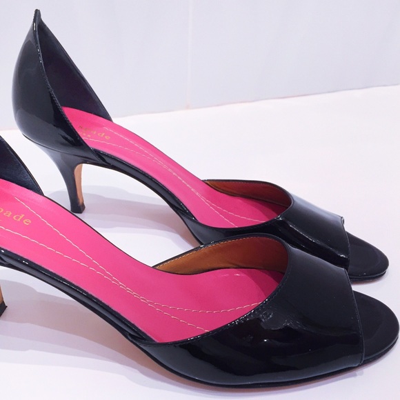 Black patent💓Kate Spade💓D'Orsay peep toe - Picture 3 of 4