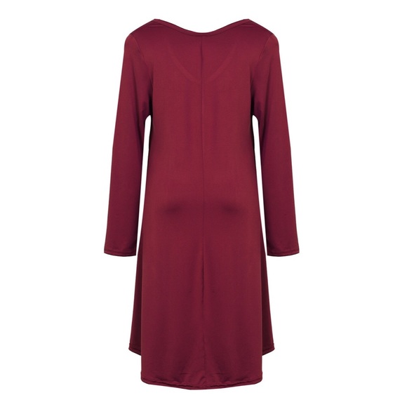 Red Wine Fall Flowy Dress 🍂🍁🍃 - Picture 3 of 4