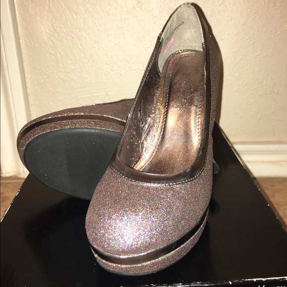Baby Phat- multi glitter 3.5 inch heels!