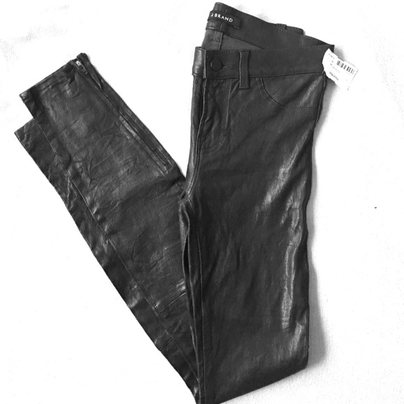 Black leather J Brand pants