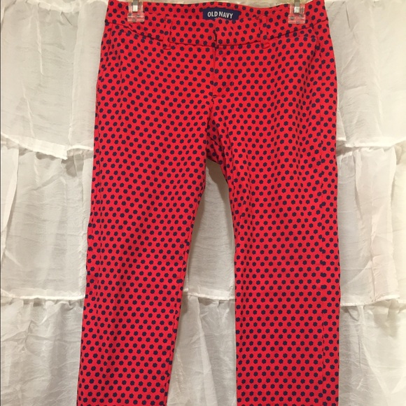 Old Navy ankle pants. Red and navy