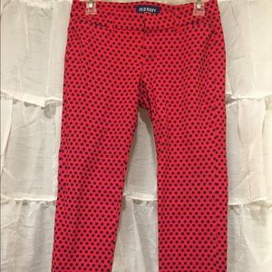Old Navy ankle pants. Red and navy