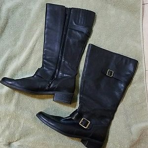 Boots -black -    (leather uppers)