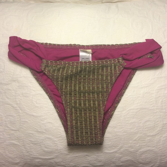 L Space bikini bottoms fuchsia + metallic XS NWOT