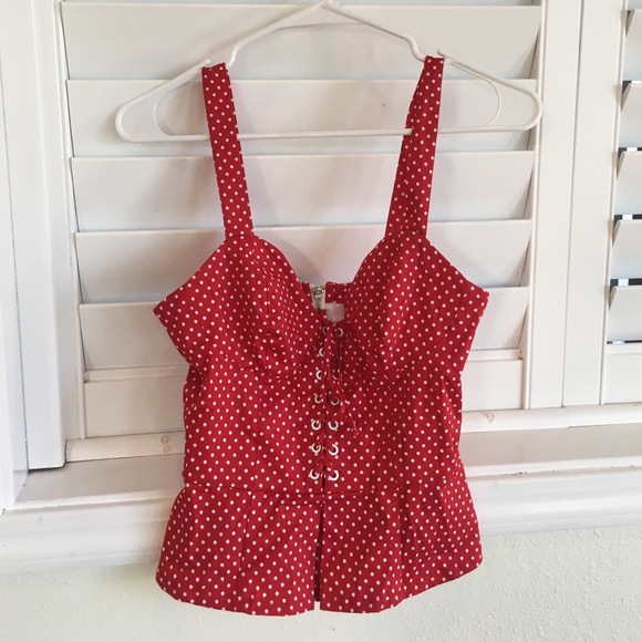 Bebe Red polka dot top