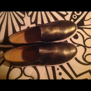 Women Cynthia Rowley Loafer Metallic Black /Gold
