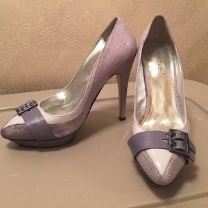 Lavender buckled heels