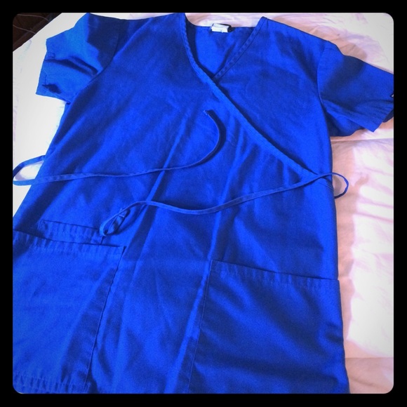 Royal blue scrub top