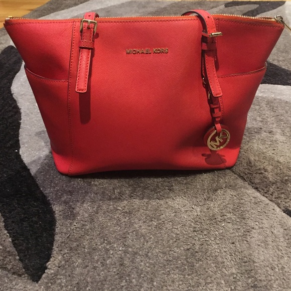 Michael Kors Orange Jet Set Safiano bag