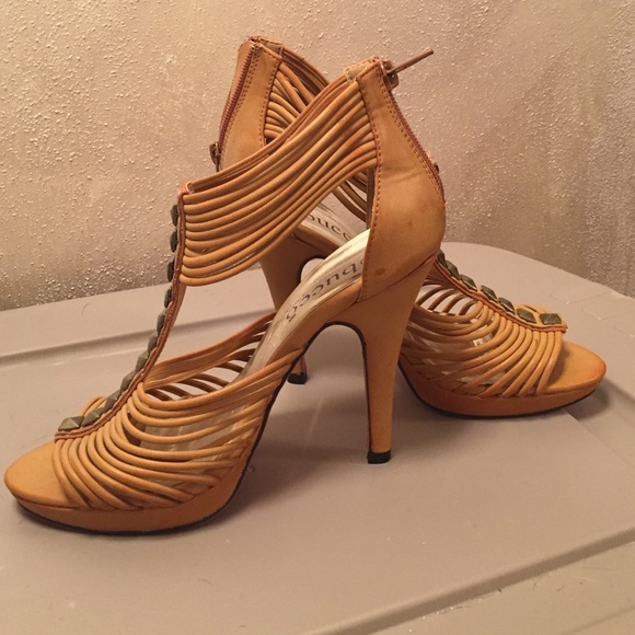 Strappy  mustard heels