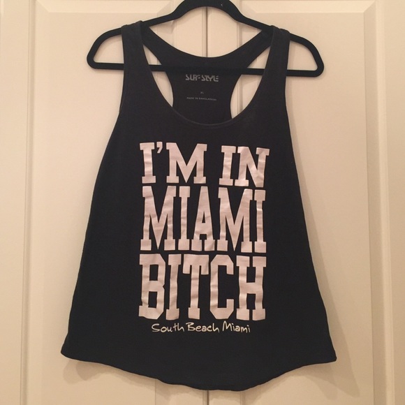 Black racerback Miami tank top