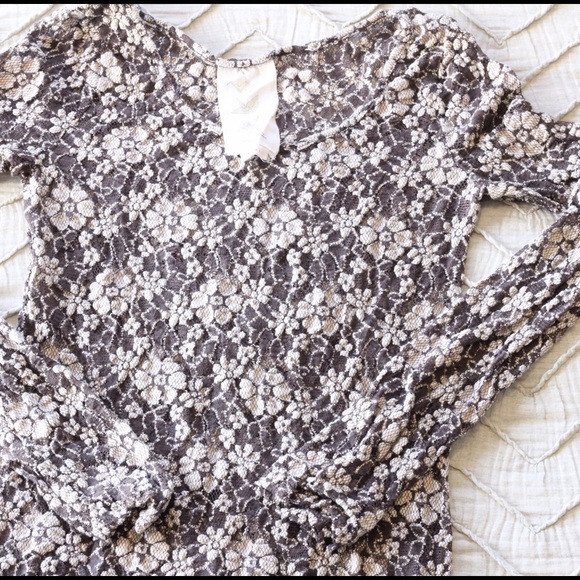 Brown lace anthropologie top