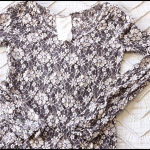 Brown lace anthropologie top