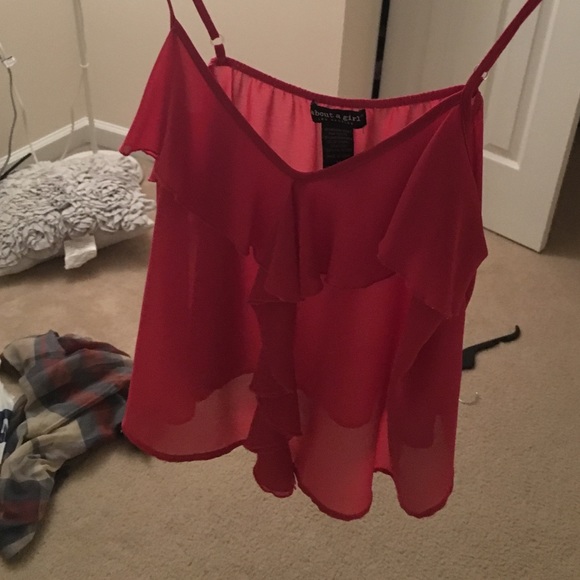 Pink ruffle tank top/blouse - Picture 1 of 1