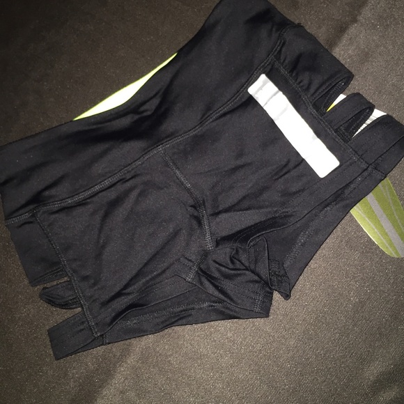 Workout shorts black cut out sides