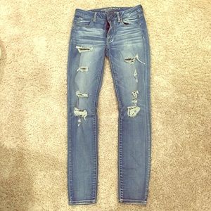 American Eagle super stretch ripped jeans