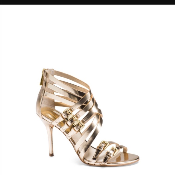 MK Ava Gold Strappy Sandal
