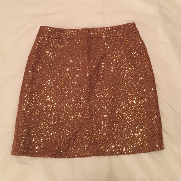 LOFT gold sequins skirt