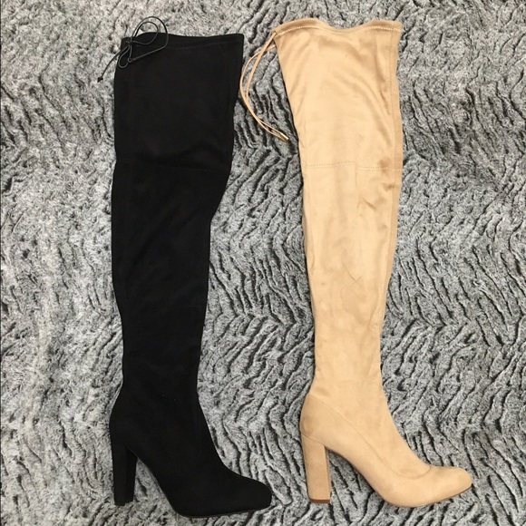 Christmas Sale! Nude Over The Knee Boots - Picture 2 of 2