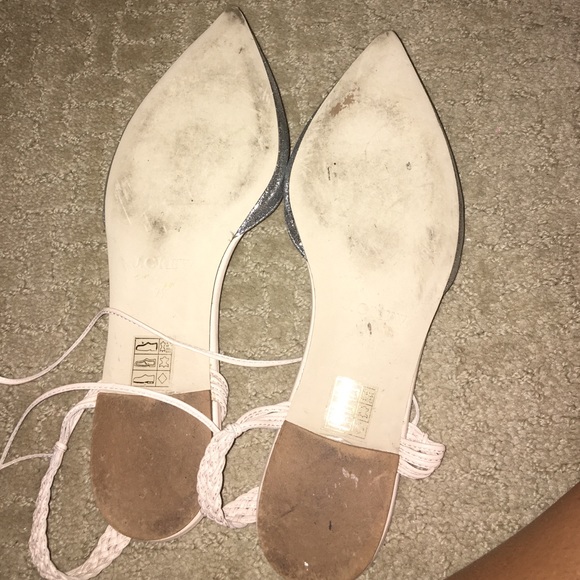 J Crew silver sparkly pointy flats - Picture 3 of 6