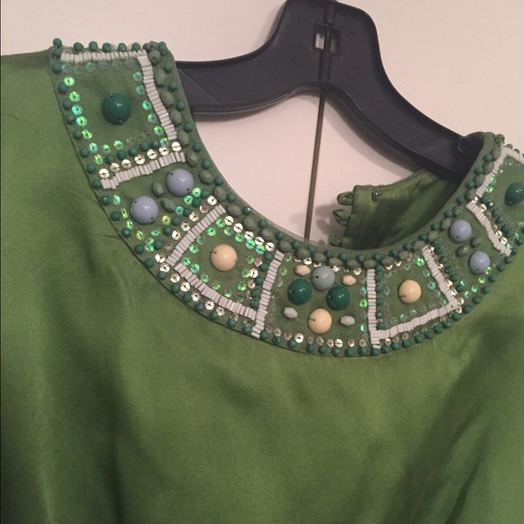 BCBGMAXAZRIA green mini dress with beading