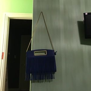 Clutch/crossbody bag with fringe