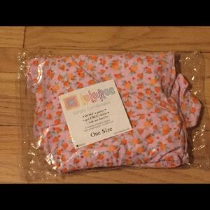 LuLaRoe OS Leggings-Light pink with orange flowers