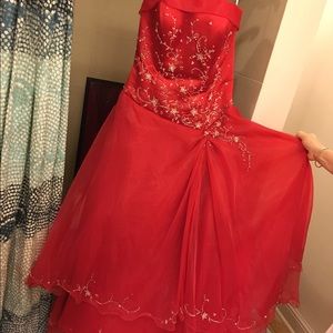 Red, Beaded Gown