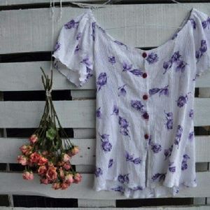 Gauzy off the shoulder top