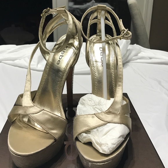 Gold Bebe heels