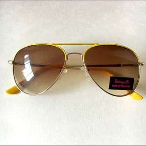 New Yellow Betsey Johnson Aviators