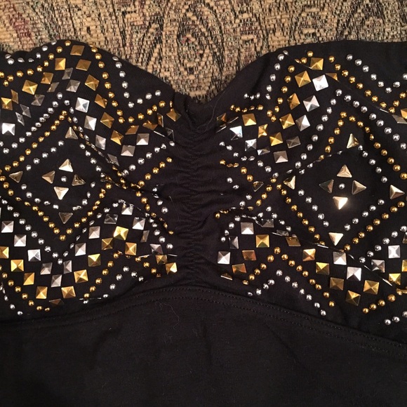 Victoria's Secret Black Stud bandeau crop tube top - Picture 2 of 3