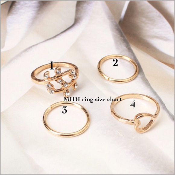 4 Piece Midi Ring Set - Picture 2 of 2