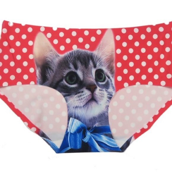 💟🆕2 Pair Polka Dot Kitty Panties - Picture 2 of 3